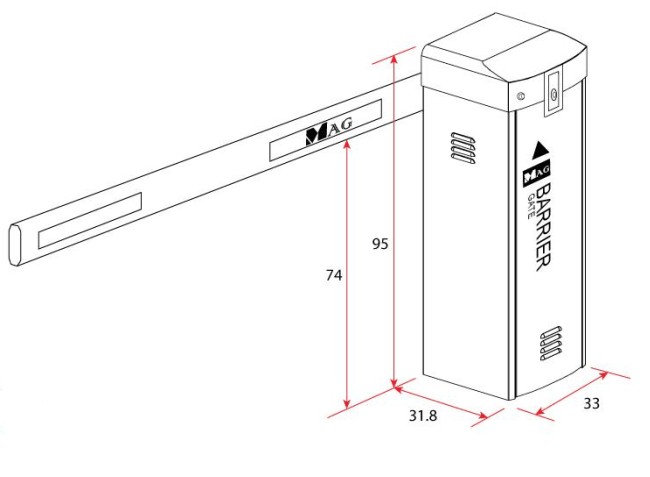 Kích thước barie mag BR618T 1.8s