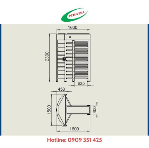 Cổng xoay full height PT-01