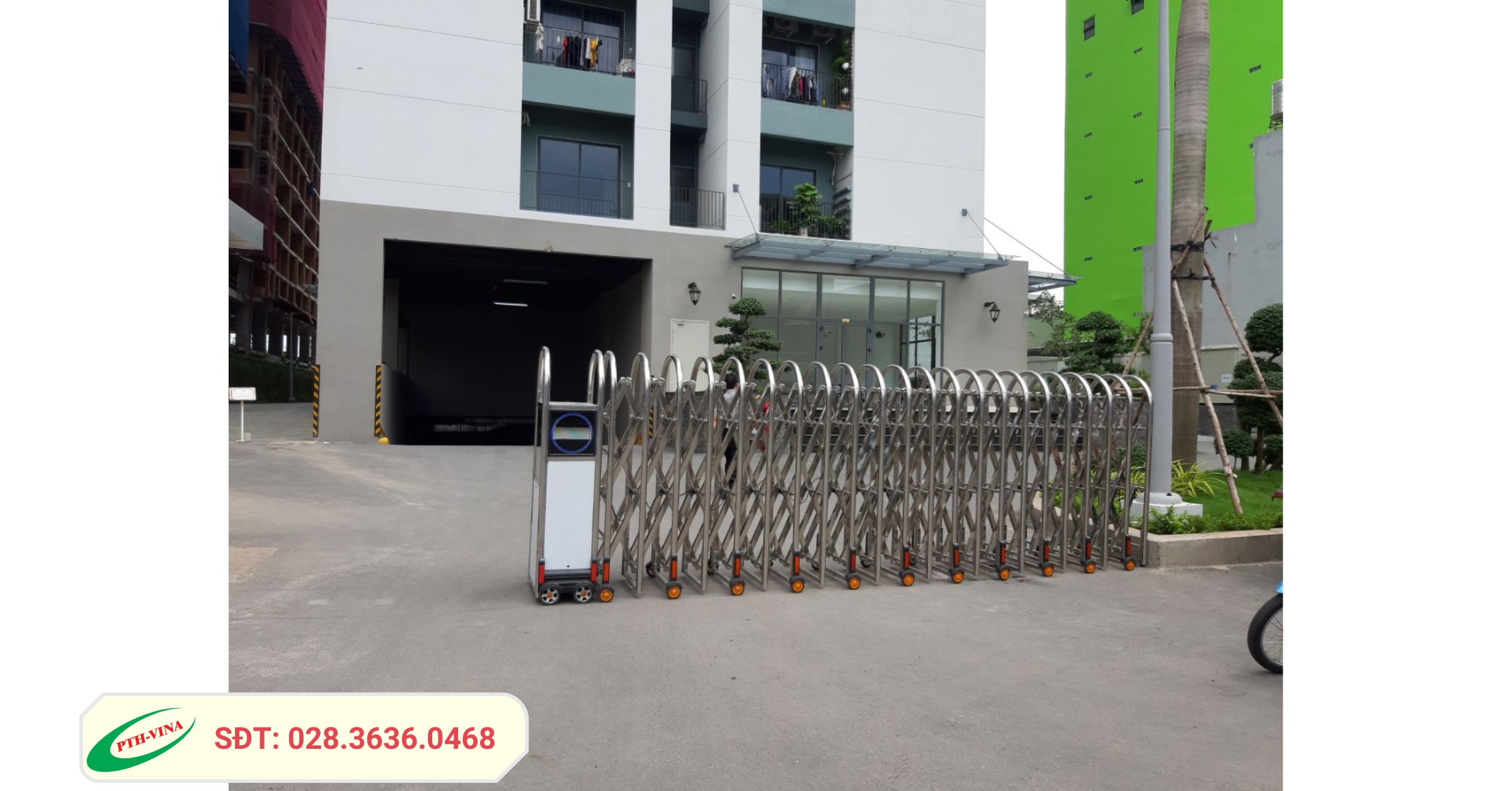 Công trình Lắp đặt cổng xếp inox tại BCONS Suối Tiên