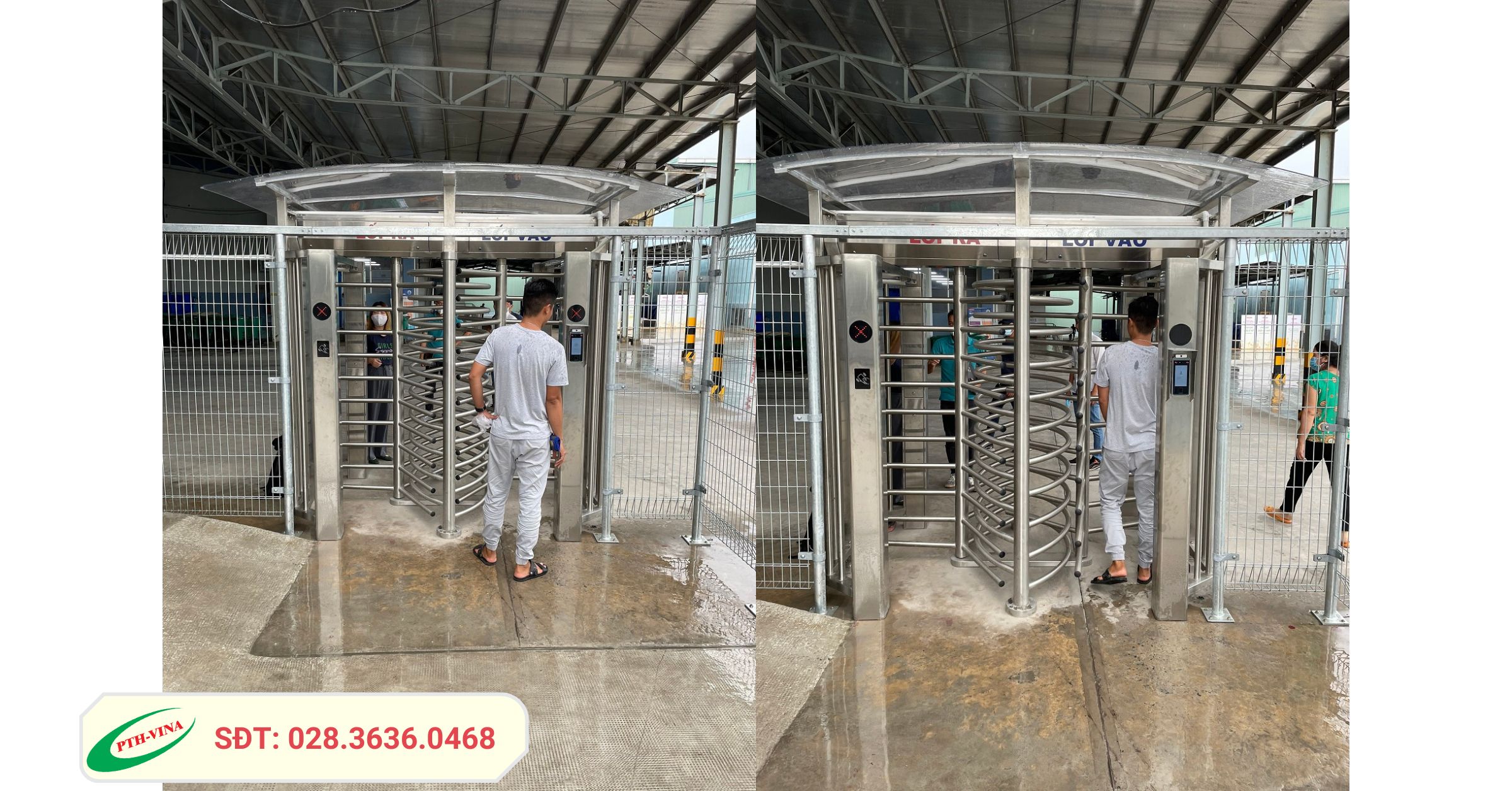 Lắp đặt cổng xoay full height đôi tại Tiền Giang