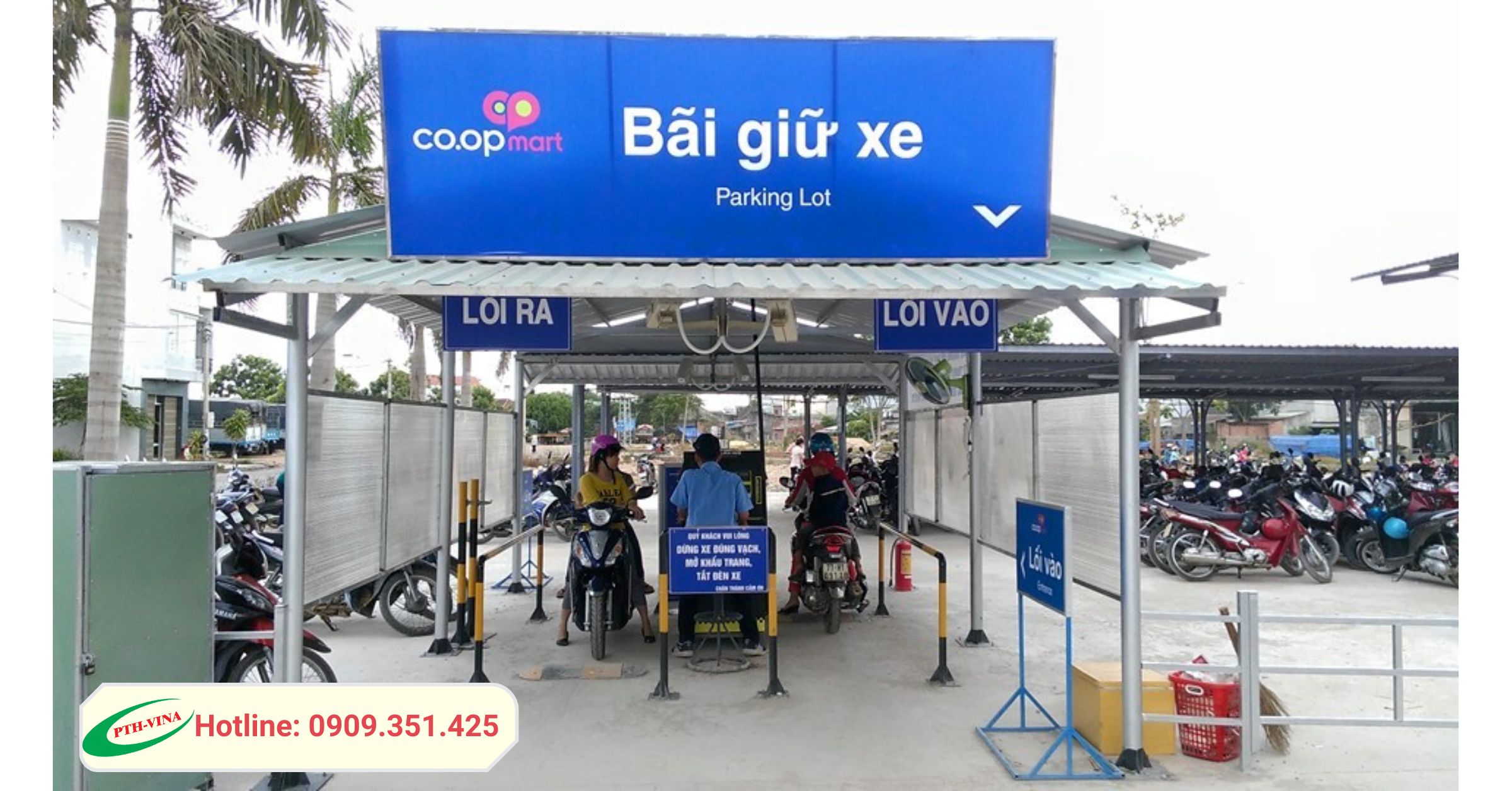 Máy giữ xe siêu thị tại Coop Mart