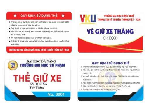 Mẫu Thẻ giữ xe cho trường học