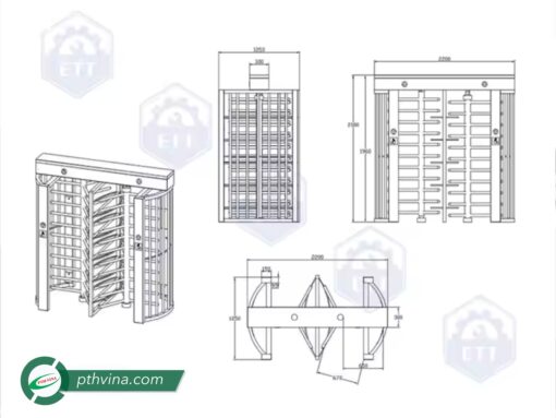 Cổng xoay Full height PT-04