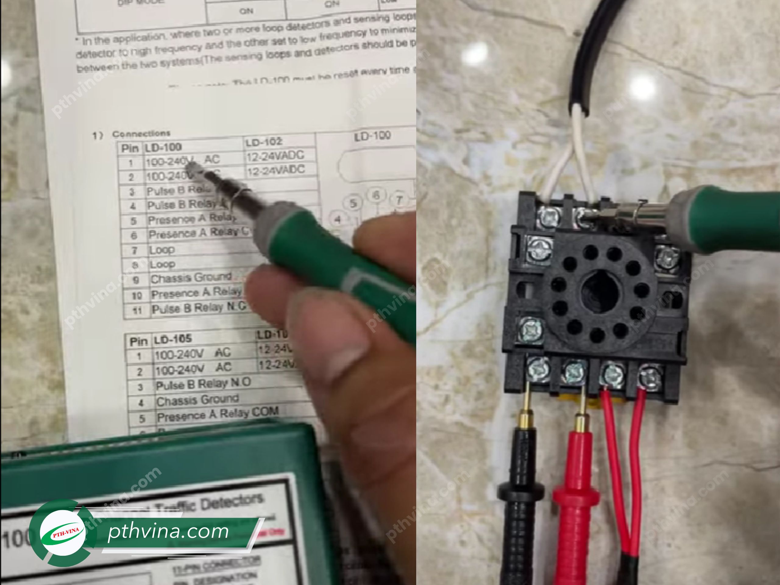 Cách đấu dây cơ bản khi lắp đặt Loop từ LD100