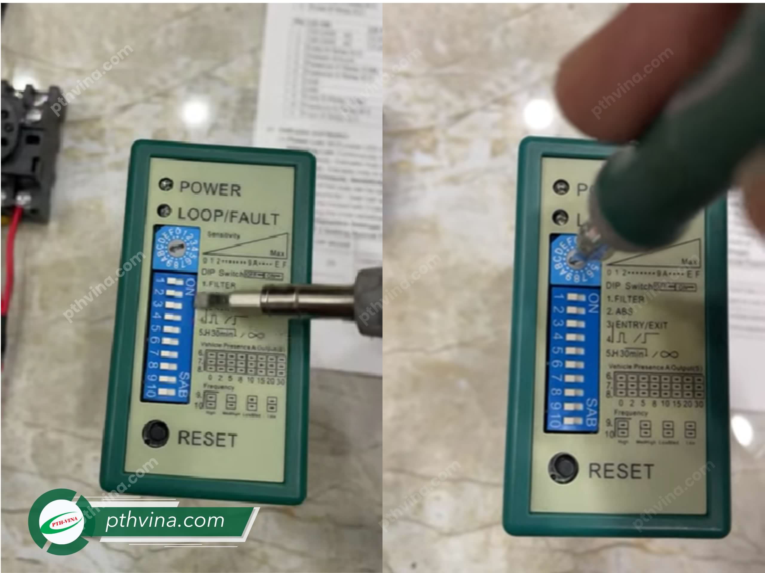 Cài đặt các DIP chỉnh khi lắp đặt loop từ LD100