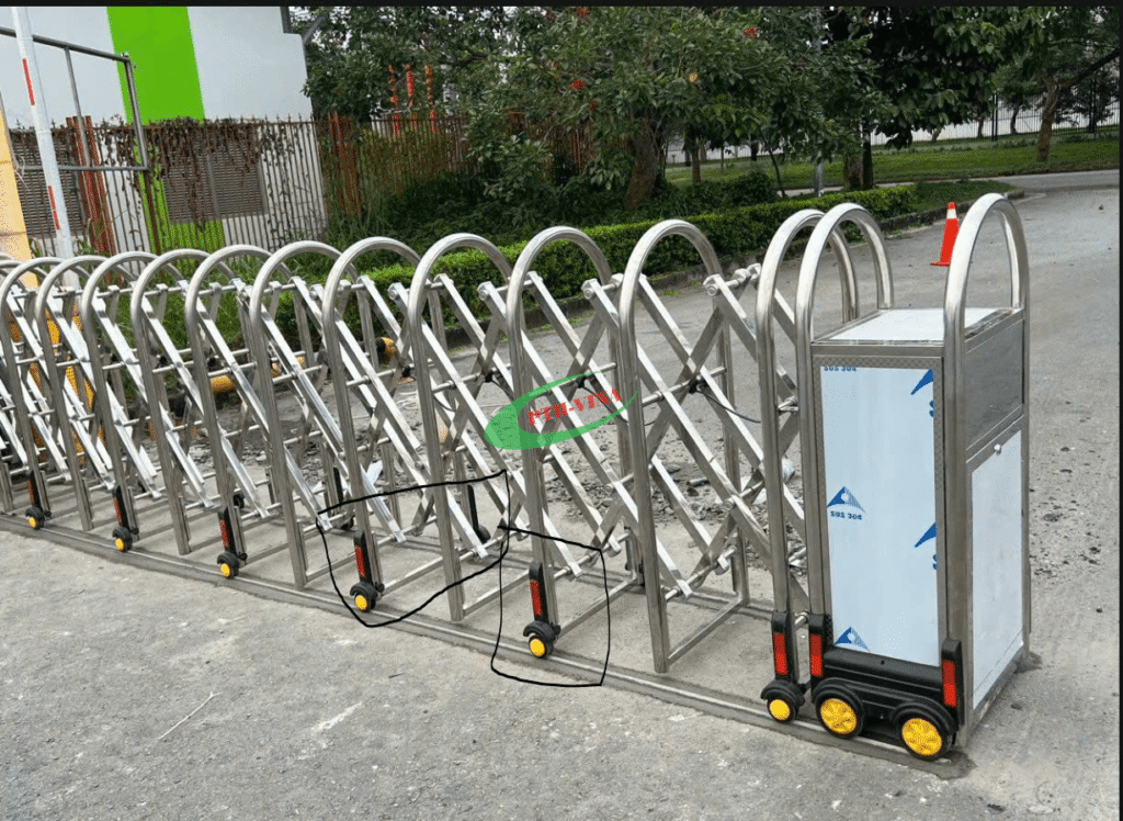 cổng xếp 2 ray
