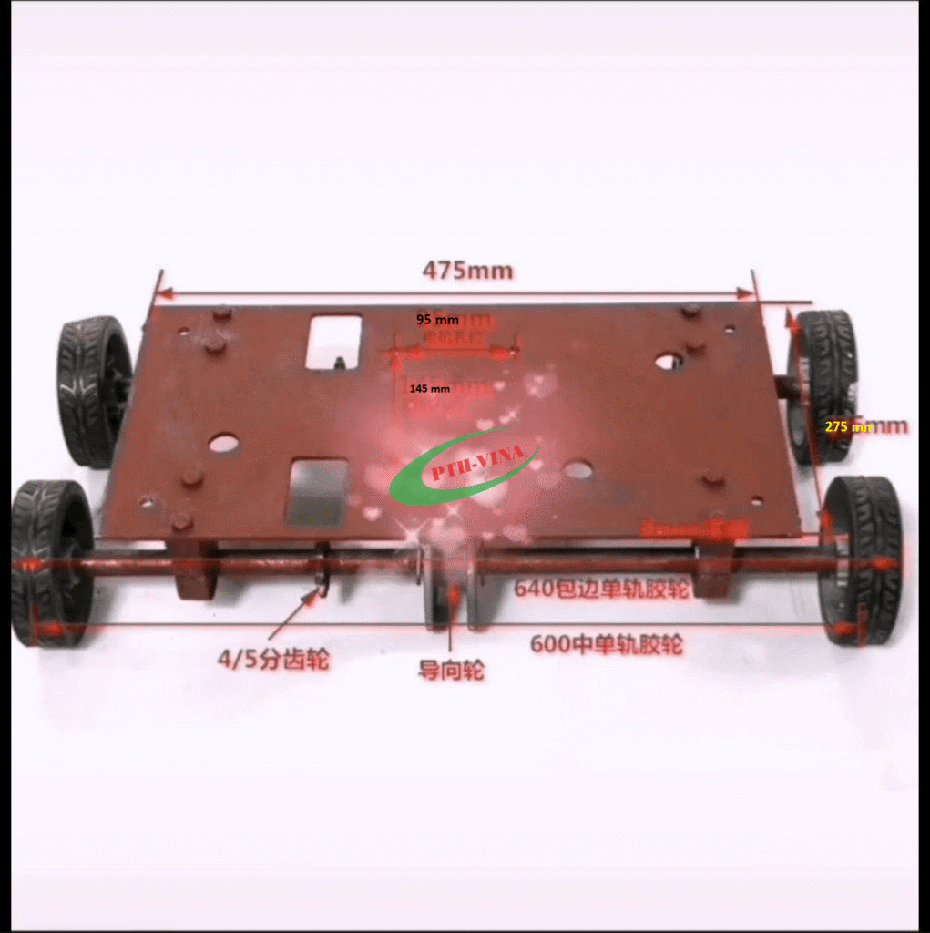 Kích thước đế motor cổng xếp một ray