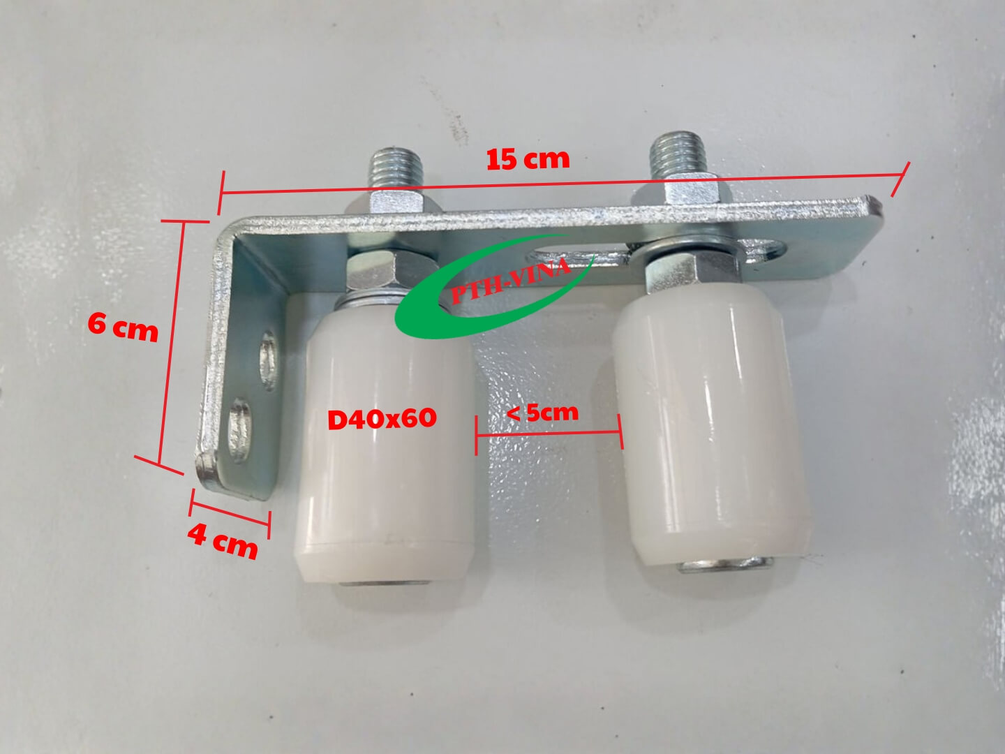 Kích thước chi tiết của bộ dẫn hướng 2 con lăn D40x60