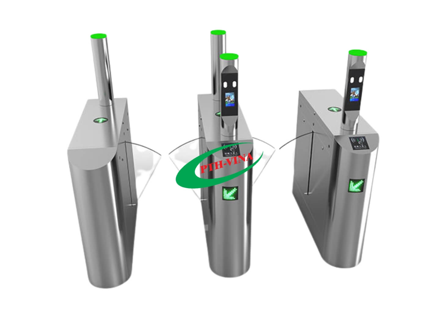 Cổng flap barrier FLB2-325 kết hợp máy nhận diện khuôn mặt