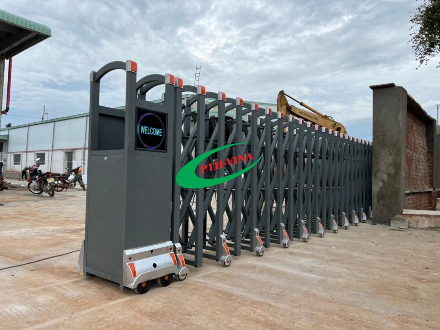 Đầu cổng xếp nhôm