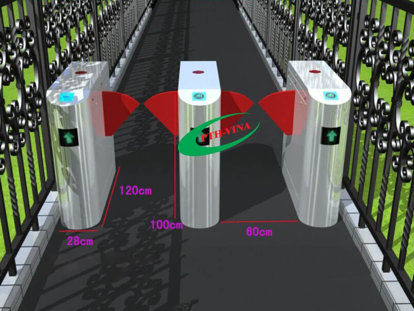 Kích thước Cổng flap FLB2-525