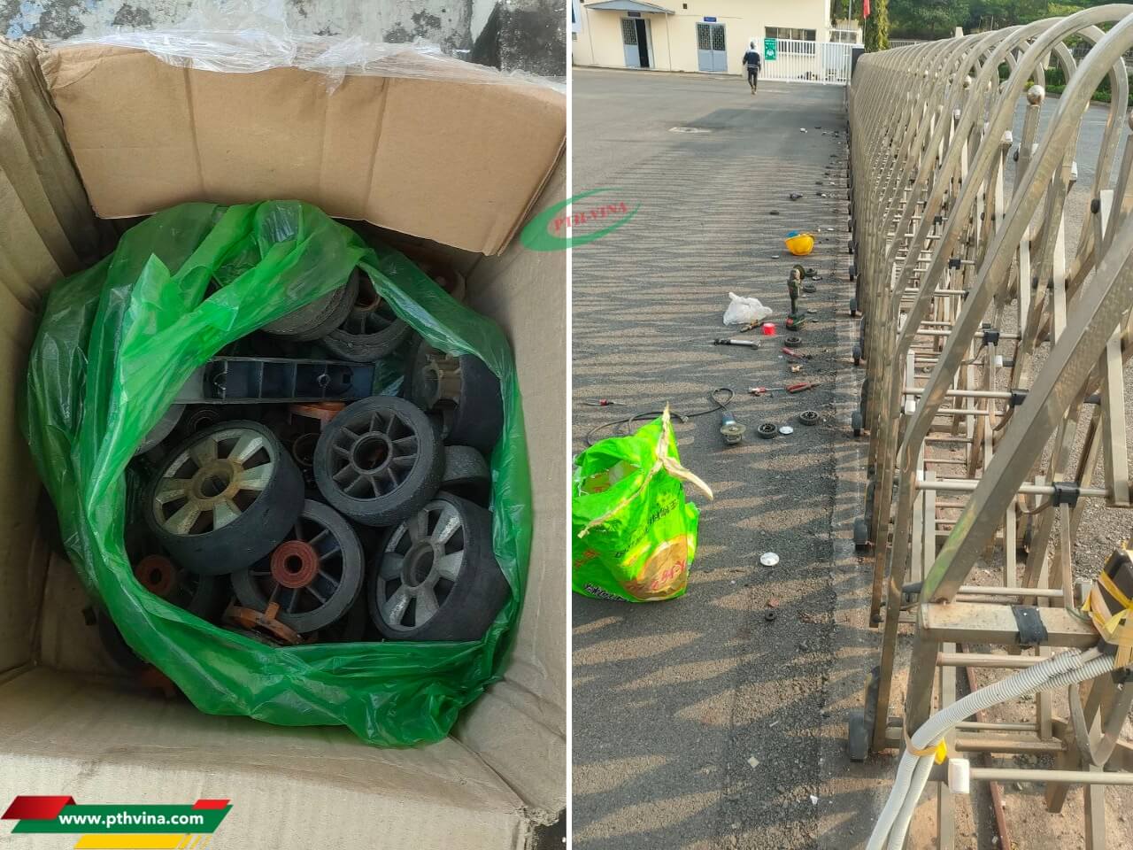 Giá sửa chữa thay thế phụ kiện cổng xếp inox chính hãng