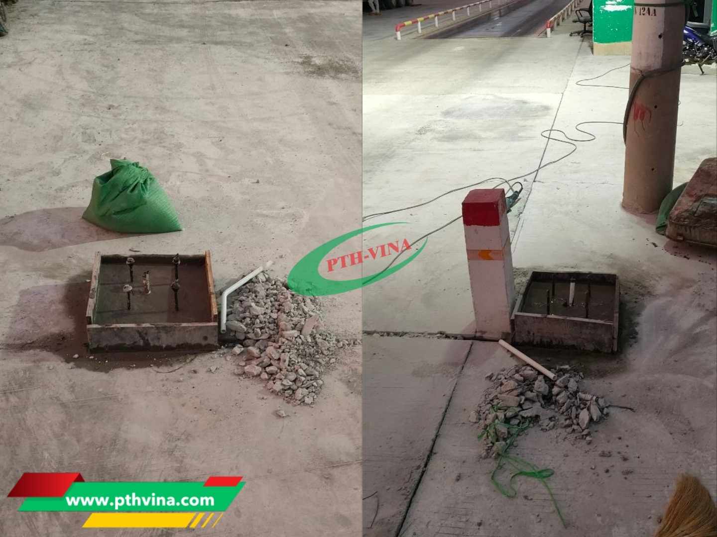 Đổ trụ barie DZ230 tại Bình Thuận