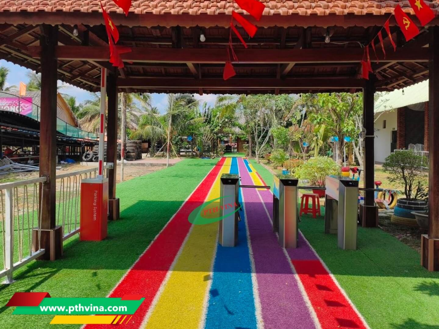 Công trình lắp barrier tự động kết hợp cổng xoay tripod tại Vĩnh Long