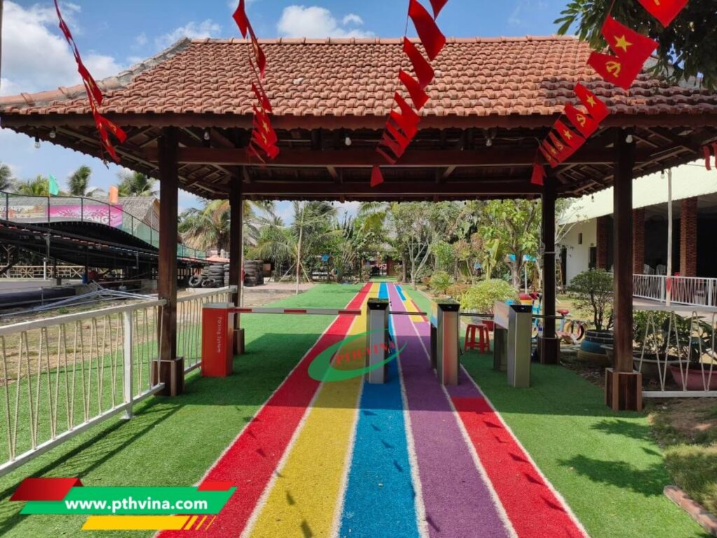 Công trình lắp barrier tự động kết hợp cổng xoay tripod tại Vĩnh Long